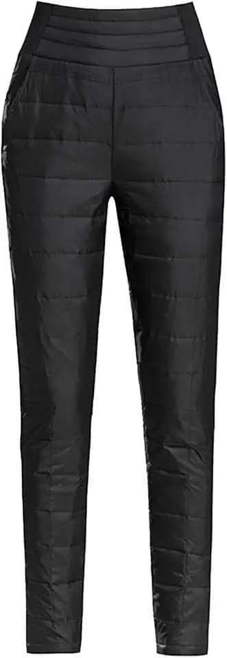 Womens Down Pants Winter Warm Elastic High Waist Quilted Ultralight Puffy Snow Ski Pants Trousers