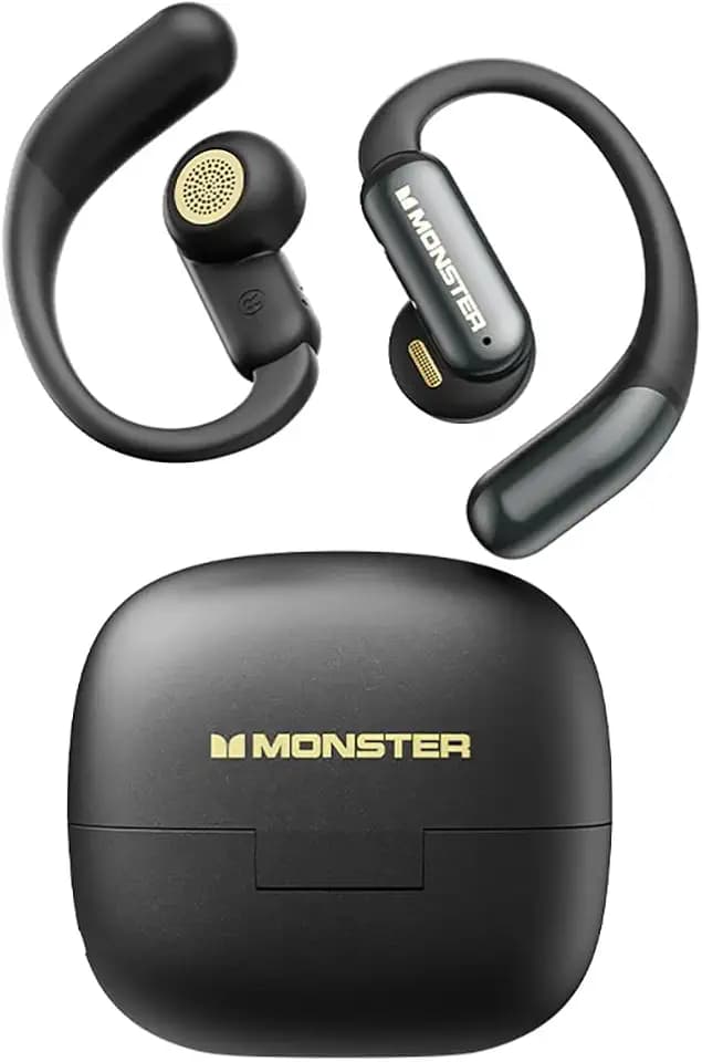 Monster MS-AC550 Open-Ear Bluetooth 6.0 Kopfhörer, HiFi-Stereo-Sound, 13-mm-Lautsprecher, IPX4 Wasserdicht, 30 Stunden Akkulaufzeit, USB-C, Touch-Steuerung