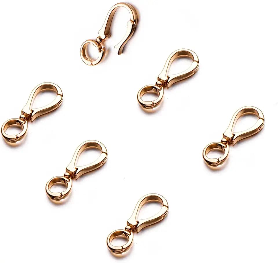 Zpsolution Double Open Pendant Clasp Connectors Bails, Gold, 6pcs