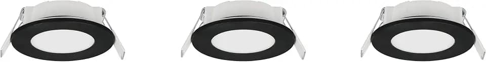 Trio Leuchten LED Einbauleuchte 3er-Set Himal 635110302, Kunststoff Schwarz matt, 3.5 Watt LED, 2 Helligkeitsstufen, Lichtfarbe einstellbar