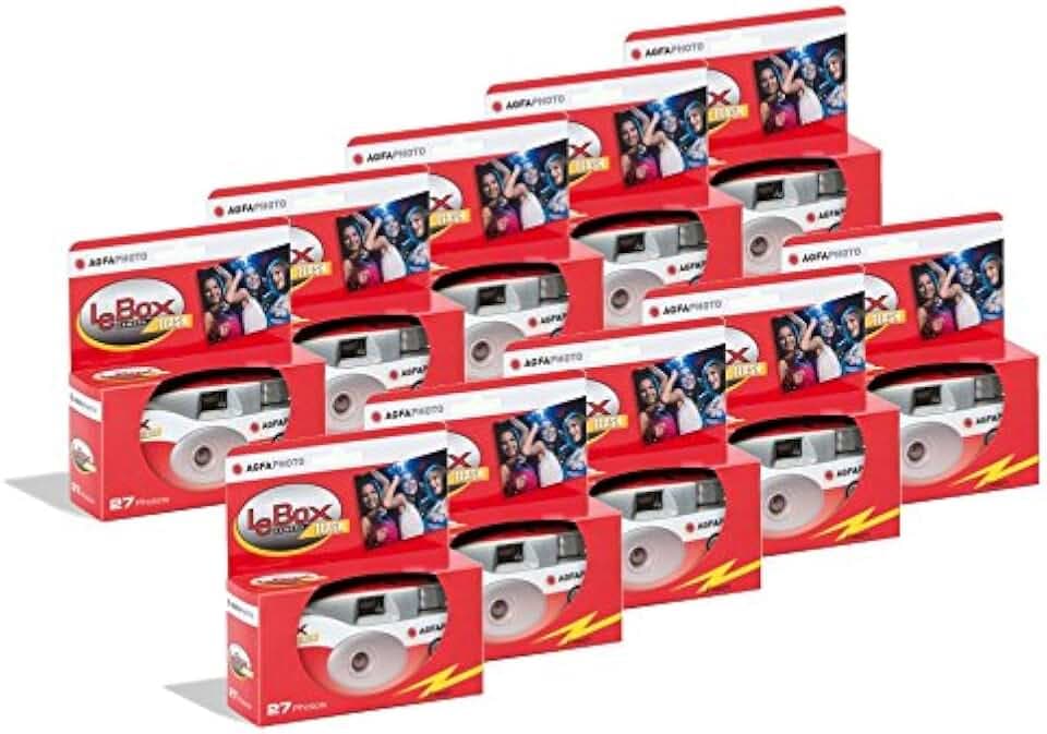 Agfa AG601020-10 AgfaPhoto LeBox Flash 400 Einwegkamera mit Blitz (10-er Pack)
