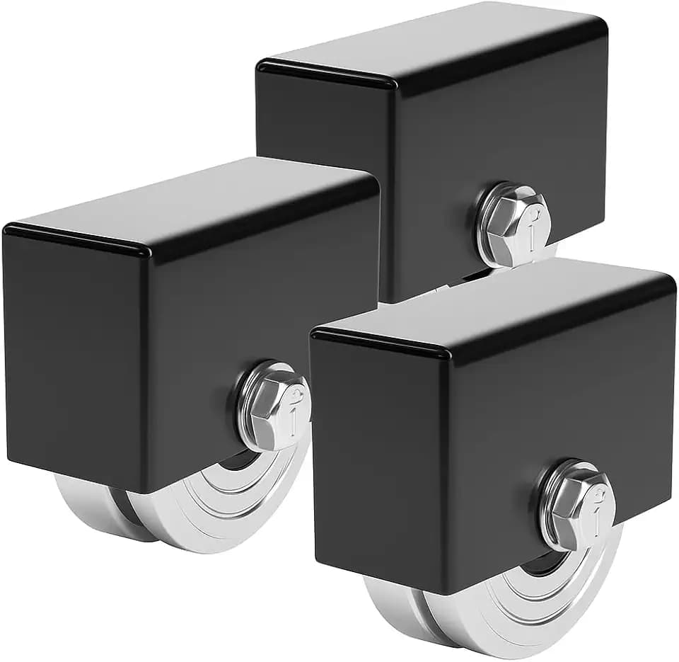 3 Pack 4" V-Groove Slide Gate Wheel with Welded Bracket Box, Heavy-Duty Solid Double Bearings, for Inverted V-Track Sliding Gates, 1 13/16" Width, 3000 Lbs Capacity