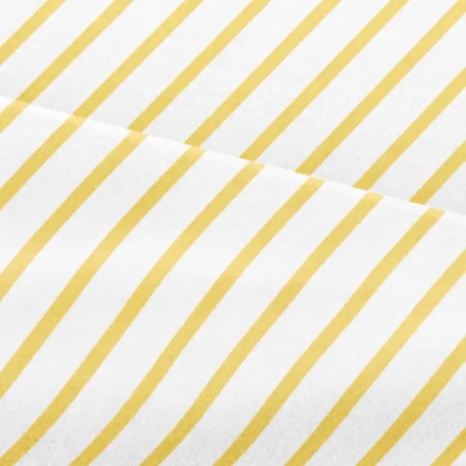 Twin XL 3 Piece Striped Sheet Set - Soft & Cooling - Yellow Pencil Stripes