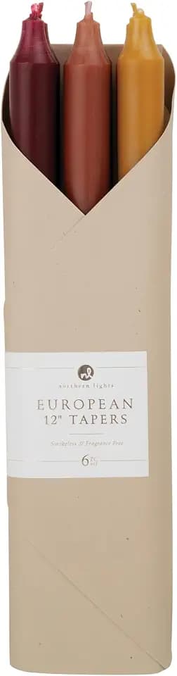 Northern Lights Candles - 12" 6pk Taper Combo - Autumn Harvest - 72744