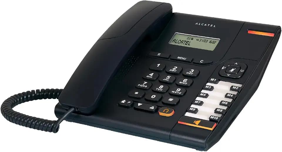 ALCATEL Temporis 580 PRO - Professionelles Festnetztelefon - Alphanumerische Anzeige - Stummtaste - Visuelle Anrufanzeige - Einstellbare Lautstärke - Rückruftaste - 10 Direktwahltasten - Schwarz