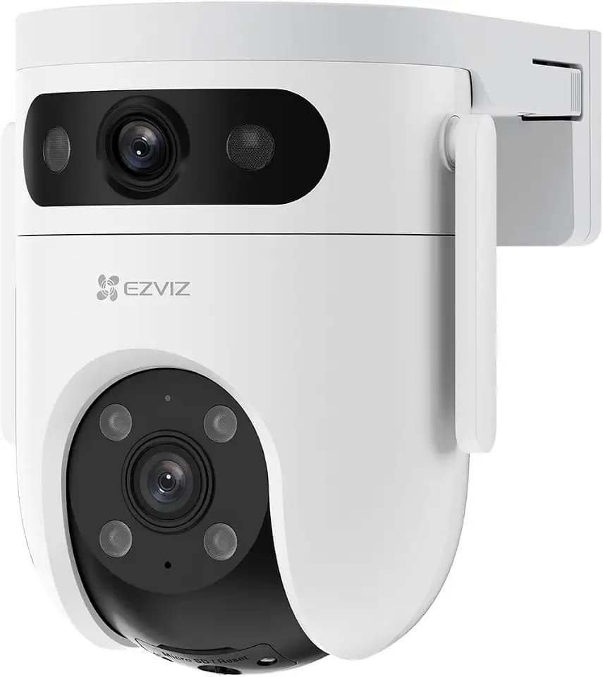 EZVIZ 2K+2K Dual-Lens Überwachungskamera aussen, WLAN PTZ Kamera mit KI Personen-/Fahrzeugerkennung, Auto-Tracking, 2-Wege-Audio und Farbnachtsicht, wetterfest, H9c