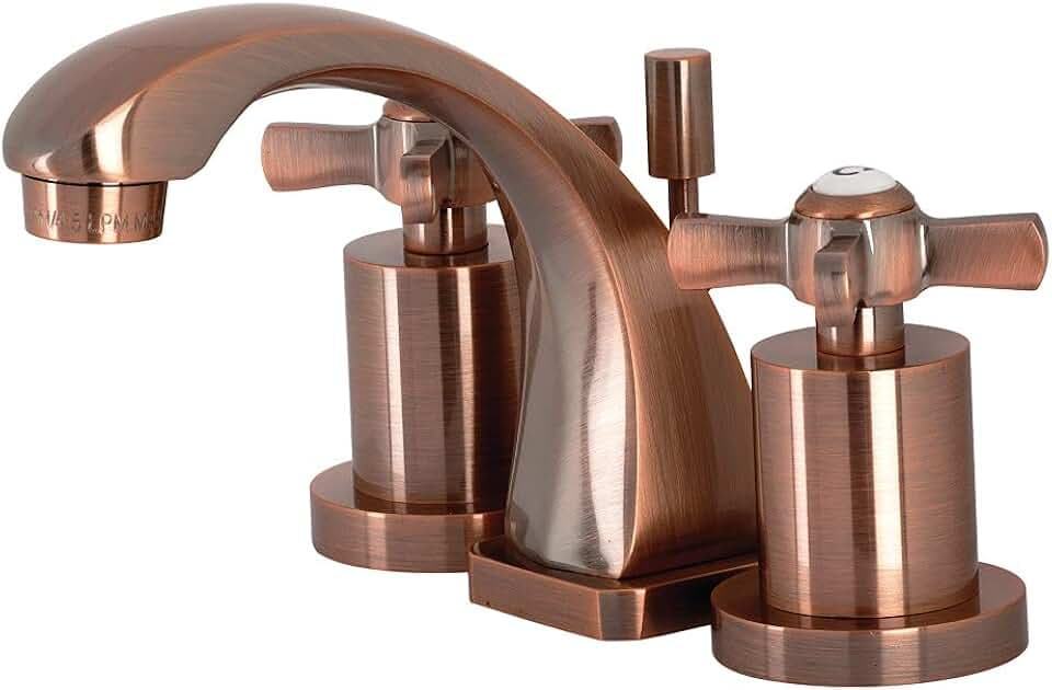 Kingston KS494ZXAC Widespread Bathroom Faucet, Antique Copper