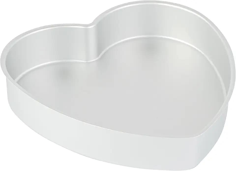 Restaurantware-Met Lux 10 x 10 x 2 Inch Straight-Sided Baking Tin, 12 Heart Shaped Cake Pan - Oven-Ready, Freezable, Anodized Aluminum Heart Baking Pan, Greaseproof, For Valentine’s Day Cakes