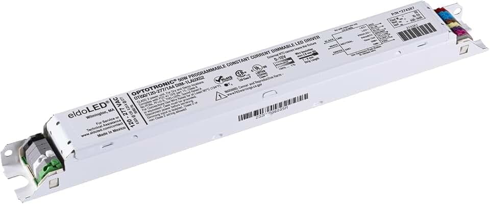 *2743X7 OPTOTRONIC 50W Constant Current 0-10V Dimmable LED Driver, Programmable Linear OTi50/120-277/DIM-1L AUX G2 - Replacement for Osram 57456