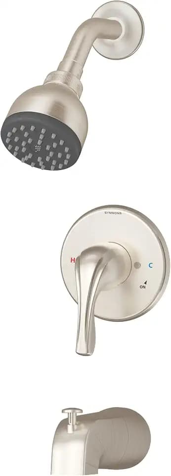 Symmons 9602-PLR-1.5-TRM-STN Origins Single Handle 1-Spray Tub and Shower Faucet Trim in Satin Nickel - 1.5 GPM (Valve Not Included)