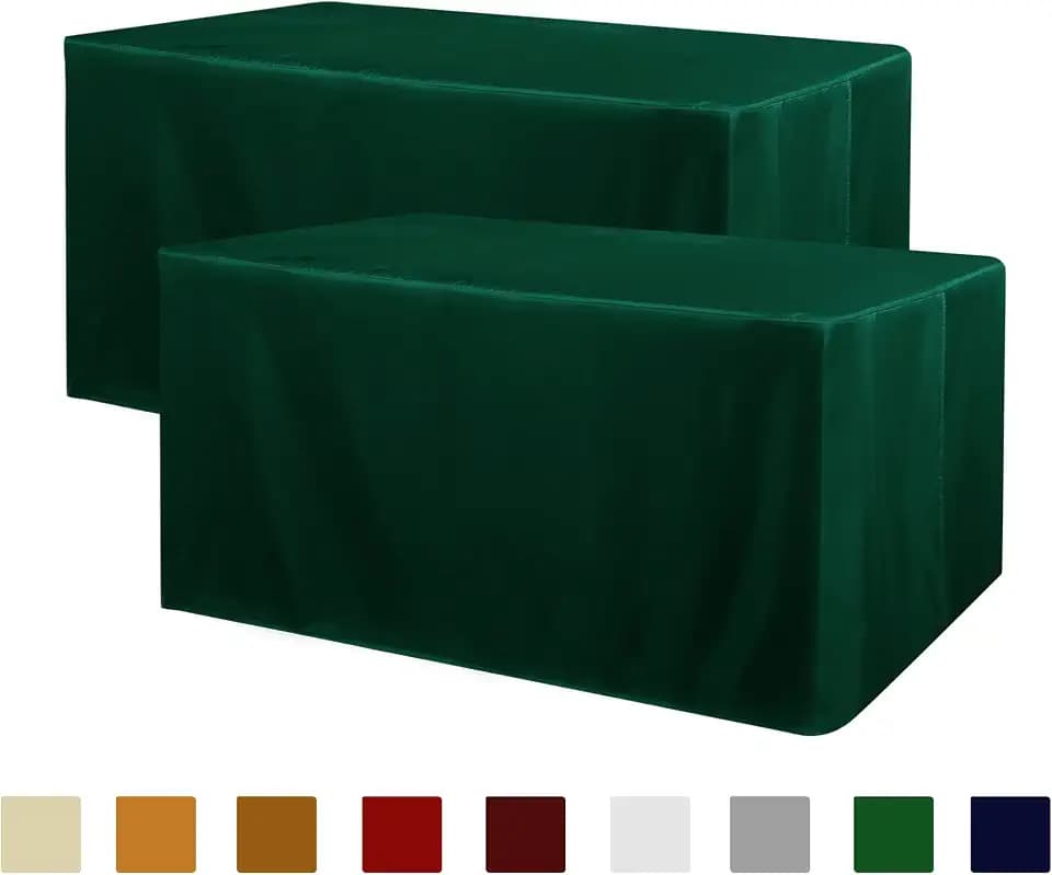 Obstal 2 Pack Blackish Green Table Cloths for 6 Foot Rectangle Tables