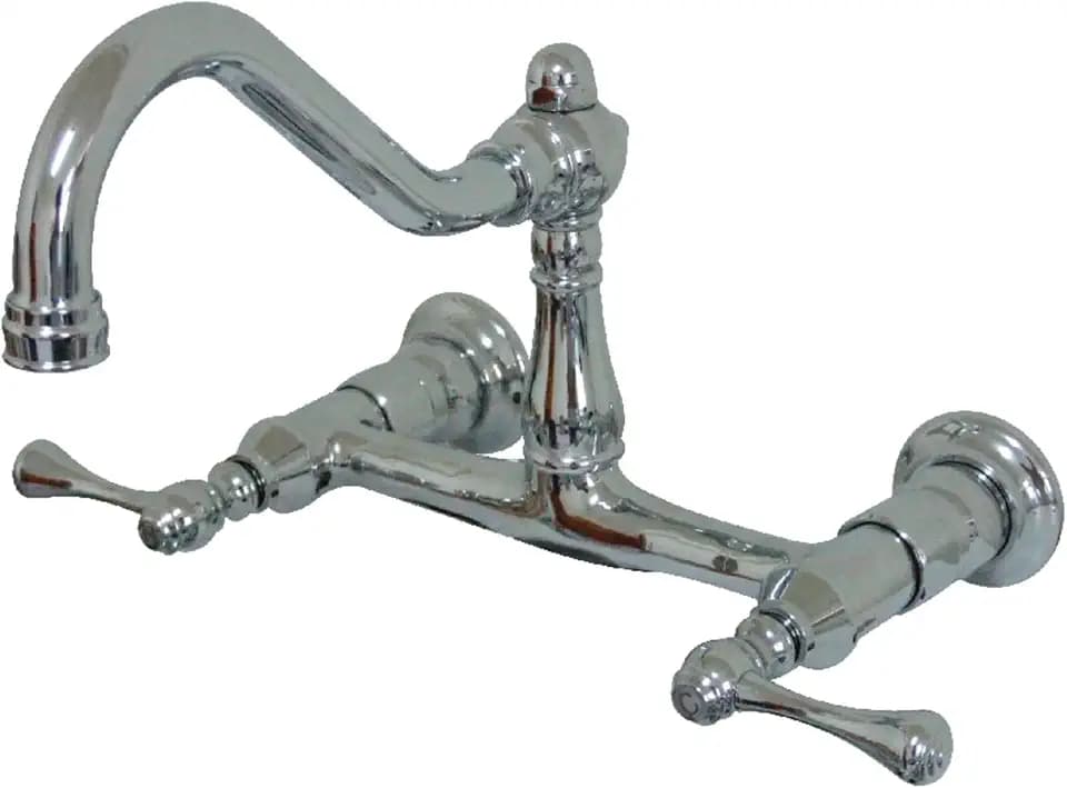 Kingston KS3241BL Wall Mount Bathroom Faucet, Polished Chrome