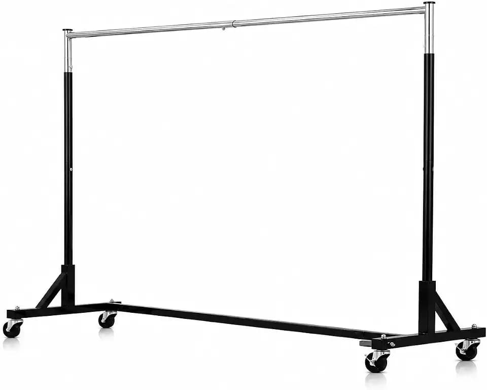 Ekisemio 500LBS Z-Base Garment Rack with 70" Hanging Rod, Black