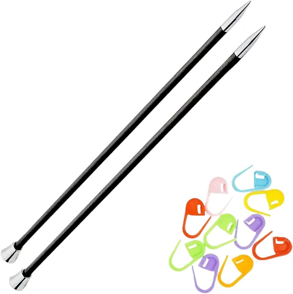 KnitPro Karbonz 10in US 9 (5.5mm) Straight Single Point Knitting Needles