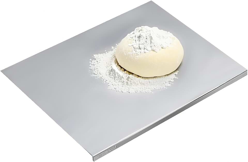 304 Stainless Steel Cutting Board – Stainless Steel Kitchen Chopping Boards Non-Slip, Dishwasher Safe – Ideal for Meat, Vegetables, Fruits, Bread & Baking – Commercial & Home Use (19.6 * 15.7in)