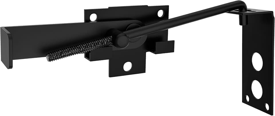 Pack of 2 Sliding Door Latch with Hook,Black Shed Door Cam Latch,Flip Action Door Lock,7in Lock Lever,for Farm Garden Courtyard Wooden Door,Pet Partition Door,Door Frame