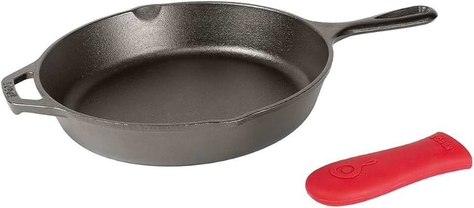 Lodge Pre-Seasoned Cast Iron Skillet with Hot Handle Holder, 10.25 Inches