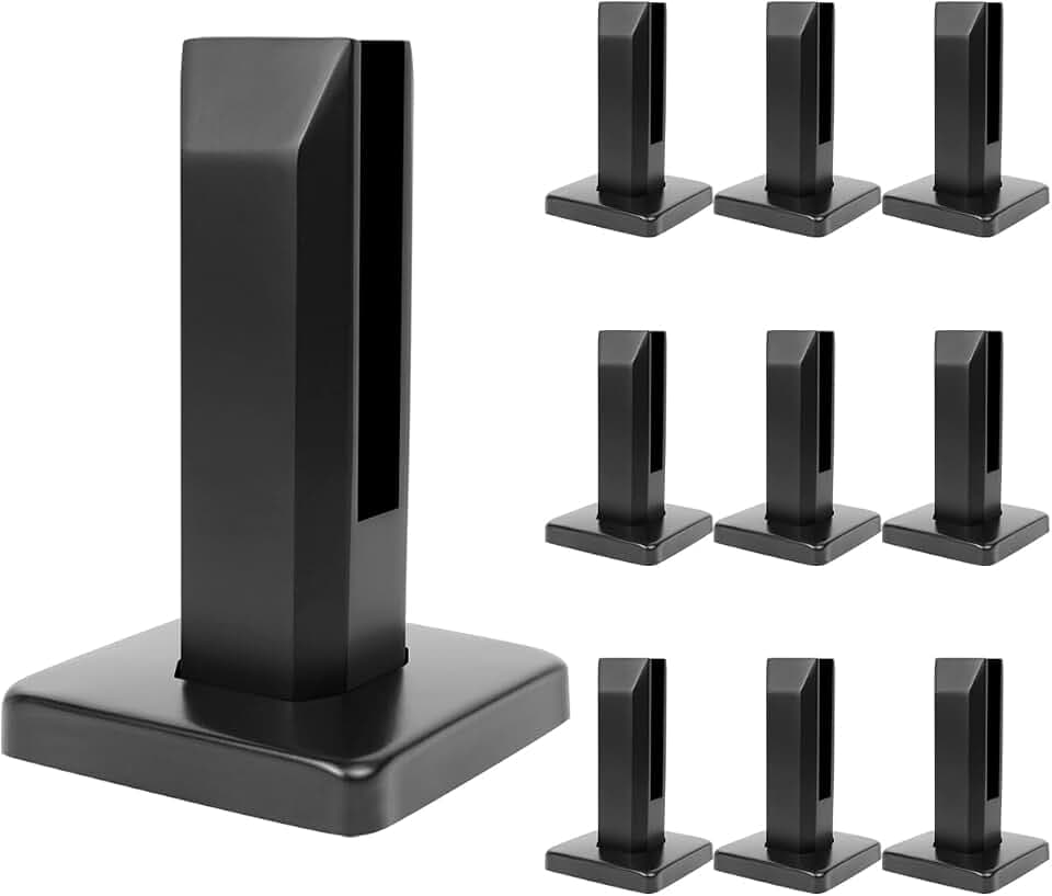 LukLoy 10 Pack Heavy-Duty Glass Railing Spigots 304 Stainless Steel Black