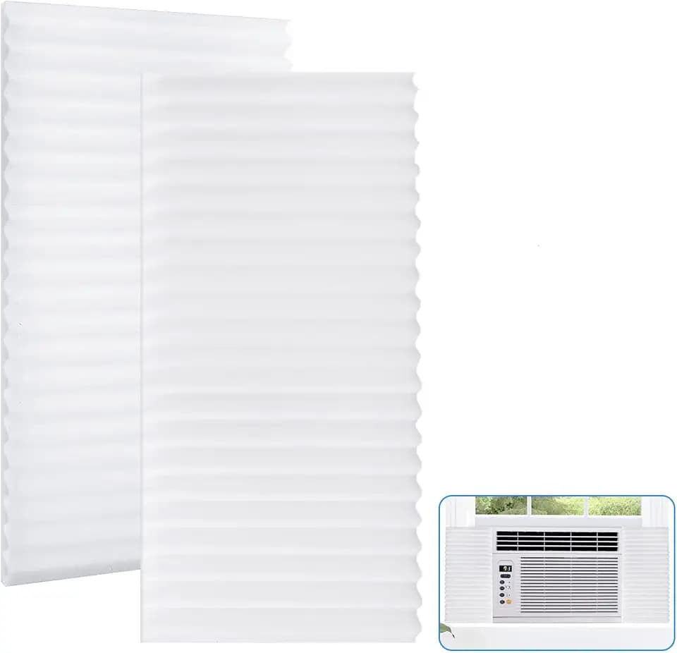 YoleShy Window Air Conditioner Side Panels Foam Insulation Panels for Window Air Conditioner, AC Units Window Insulation Kit 17 X 9 X 1 inch, Pack of 2, White