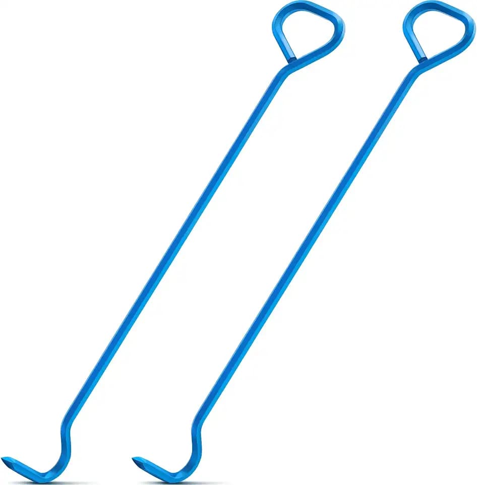 Therwen 2 Pcs 36 Inch Manhole Cover Hook Tool, 5/8" Hex Alloy Steel, Blue