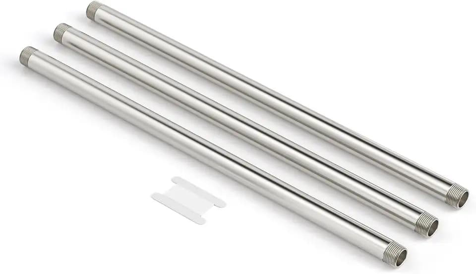 TAILONZ PNEUMATIC 1" NPT Male x 1" NPT Male 304 Stainless Steel Pipe Nipple, 12" Length Cast Pipe Fitting, Threaded Connector(Pack of 3)
