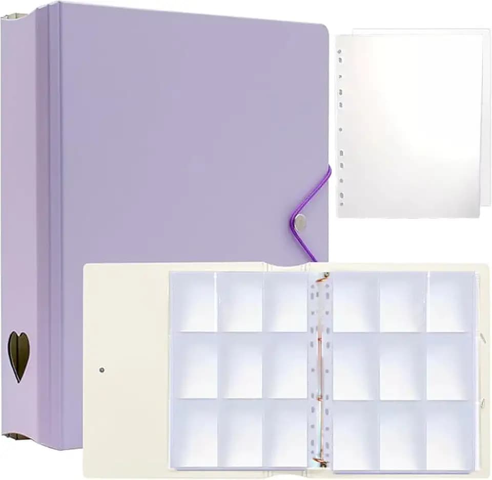 A4 Photocard Binder with 25 Pages 9 Pocket, 2x3’’ Photocard Holder Book Sleeves, For Film Card DIY Collect Album