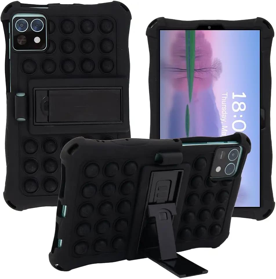 zZjoOoj Silicone Hülle für AllDOCUBE iPlay 70 Mini Pro Tablet Case, Schutzhülle Silikon Shockproof Mit Standfunktion (Schwarz)