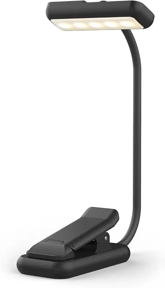 GRIFEMA Leselampe mit Klemme, 10 LEDs, USB C, 180° drehbarer Kopf