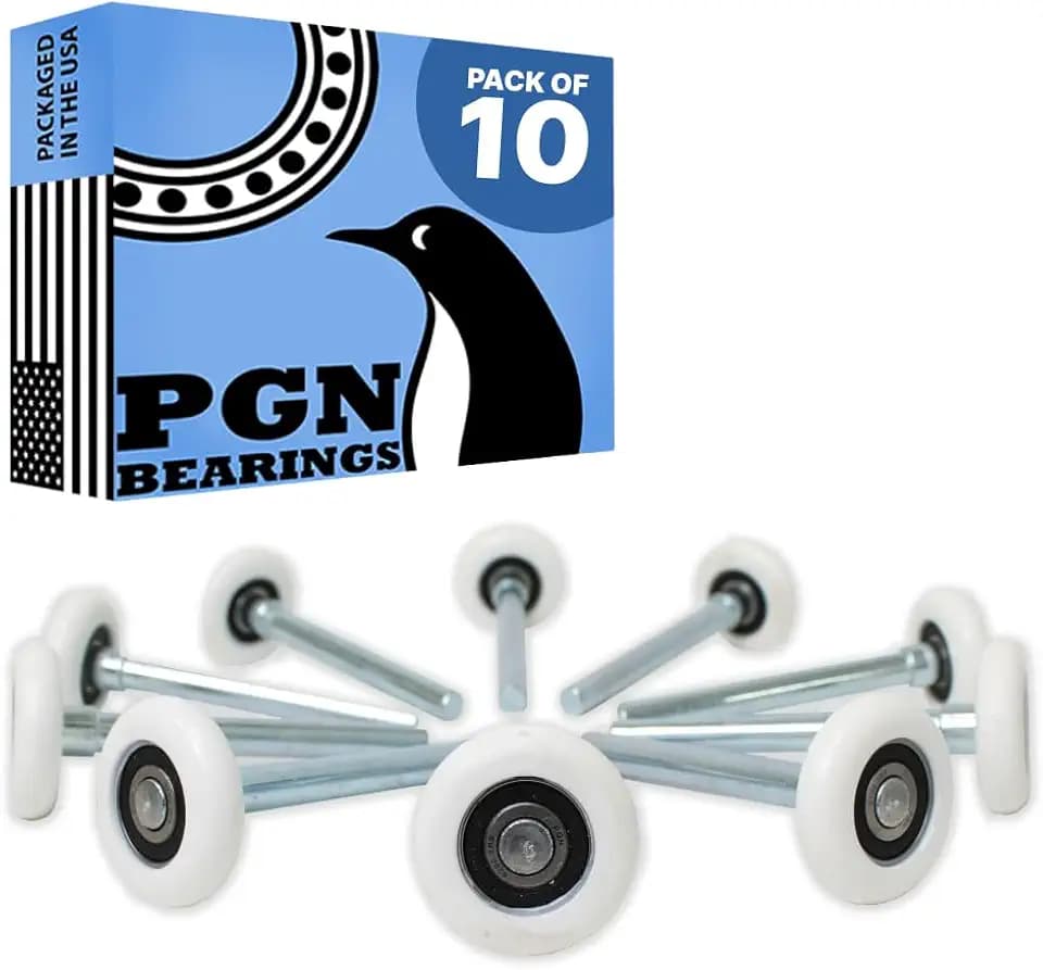 PGN (10 Pack) Garage Door Rollers - 4" Stem, 6200-2RS Ball Bearing
