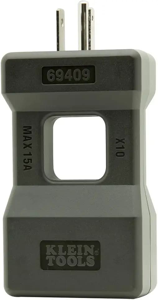 Klein Tools 69409 Line Splitter for Clamp Meter, Measures up to 15A Current Draw, 10x Measurement, Designed for North American Outlets