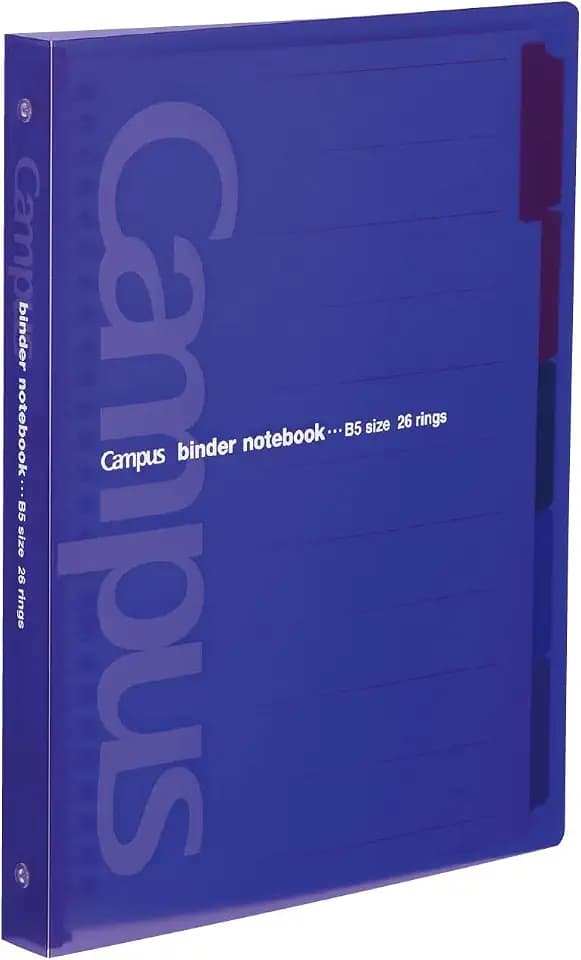 Kokuyo Campus Slide Binder with 5 Tab Dividers, Middle Type, B5, 26 Holes, Up to 100 Sheets, Purple (RU-P333NV)