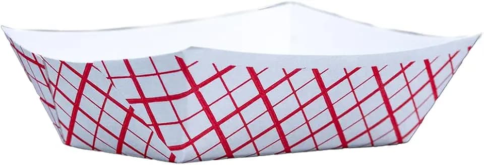Southern Champion Tray 0413 #100 Southland Paperboard Food Tray, 1 lb Capacity, Red Check (Case of 1000)