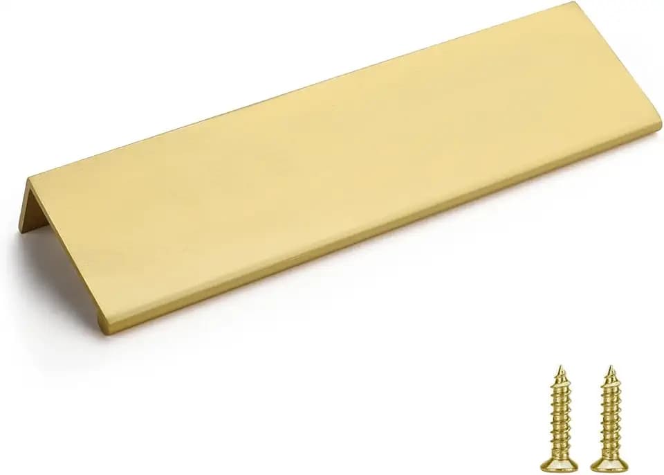 Rergy 30 Pack 5" Cabinet Pulls Brushed Brass Finger Pulls for Cabinets