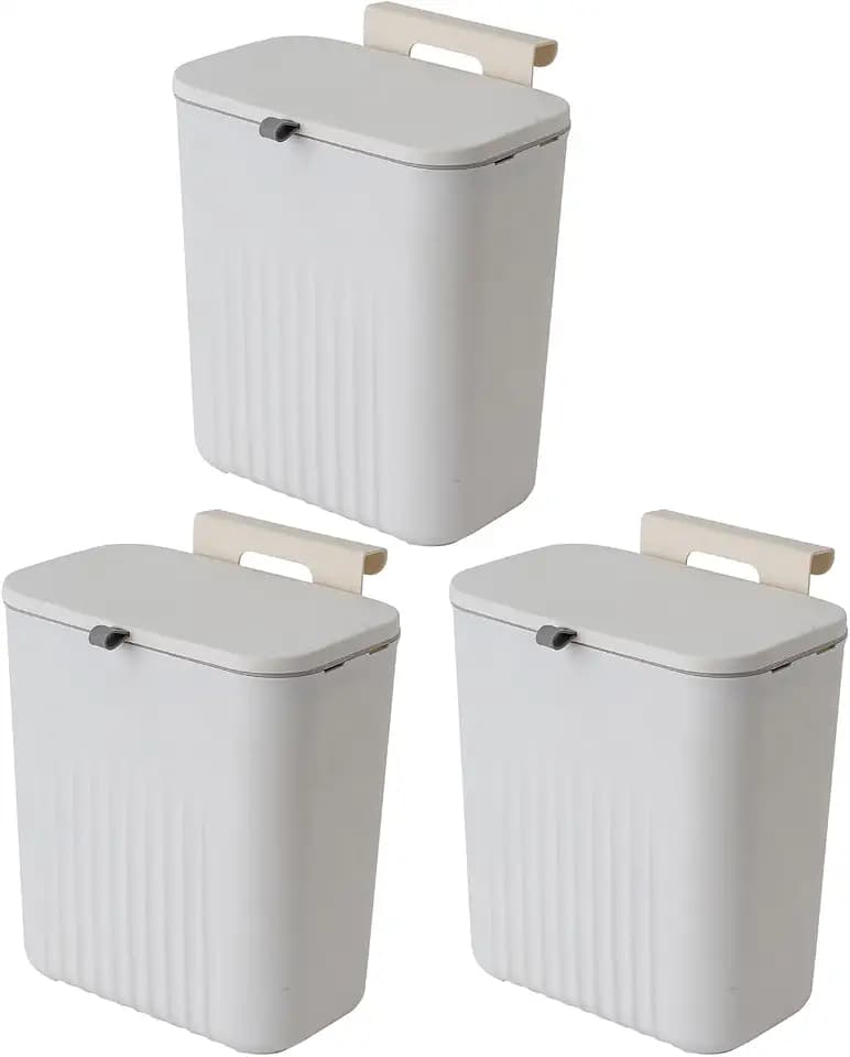 Sooyee 3 Pack 12L/3.2 Gal Kitchen Compost Bin, White