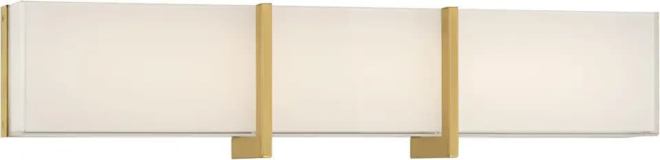 Minka Lavery High Rise 24.25" LED Bath Bar - Legacy Brass with White Glass