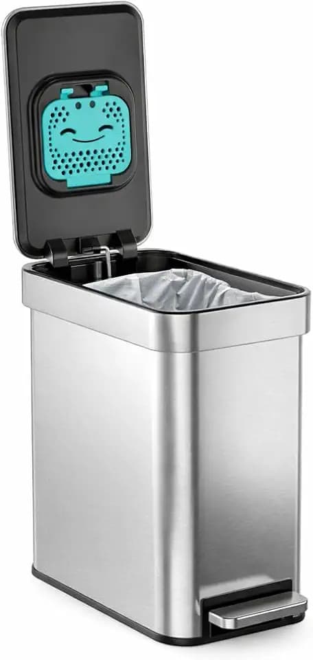 Home Zone Living 3 Gallon Kitchen Trash Can with Odor Control