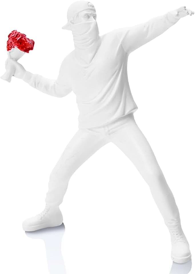 8.5 Inch White Flower Thrower Sculpture