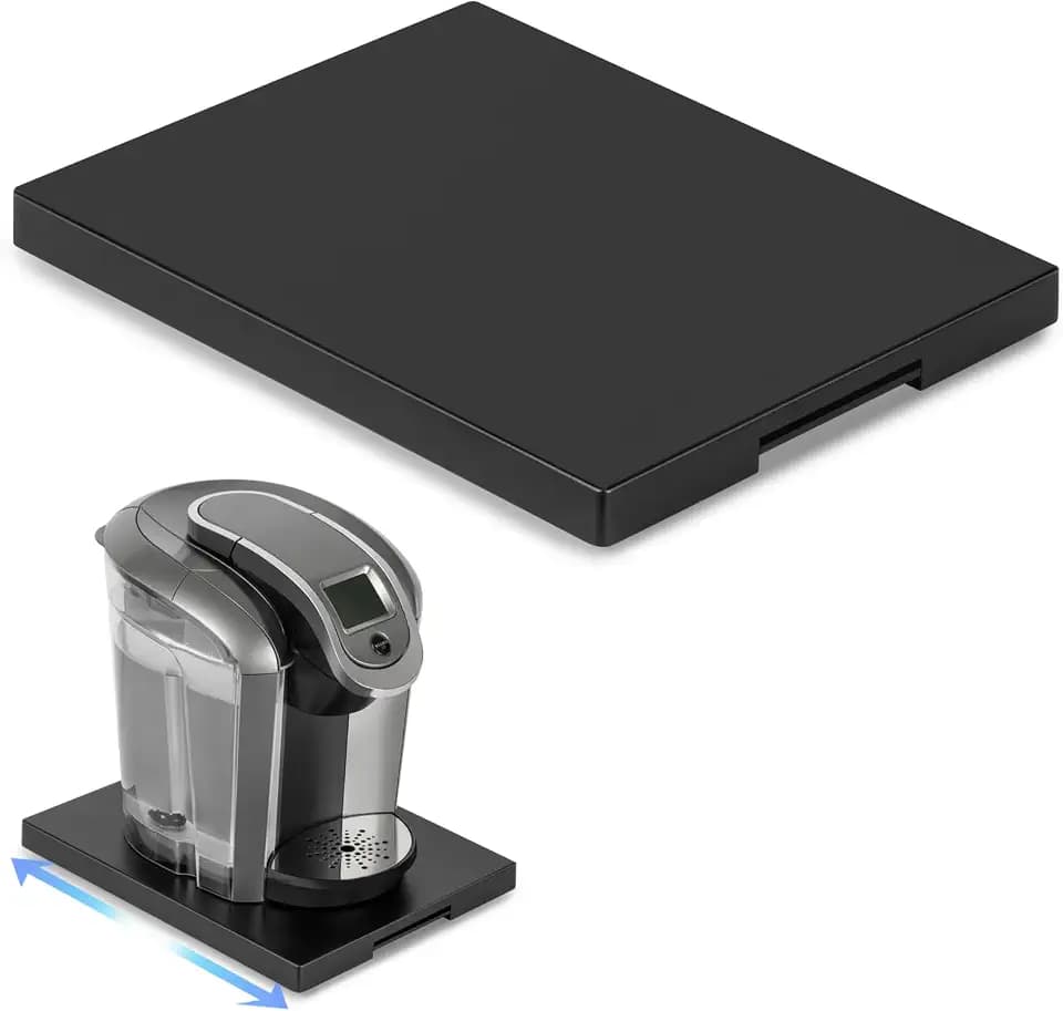 ANBOXIT Appliance Slider, Wooden Sliding Tray for Coffee Maker