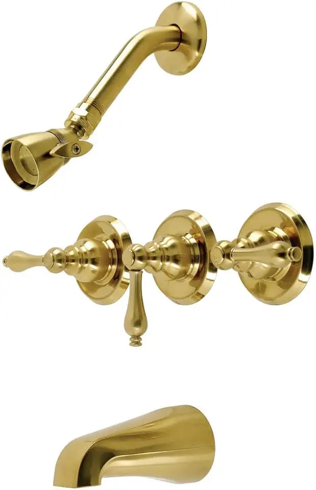 Kingston KB237AL Tub and Shower Faucet, Brushed Brass
