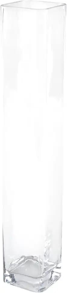 Deco 79 Glass Decorative Vase Tall Centerpiece Vase, Flower Vase for Home Decoration 4" x 4" x 24", Clear