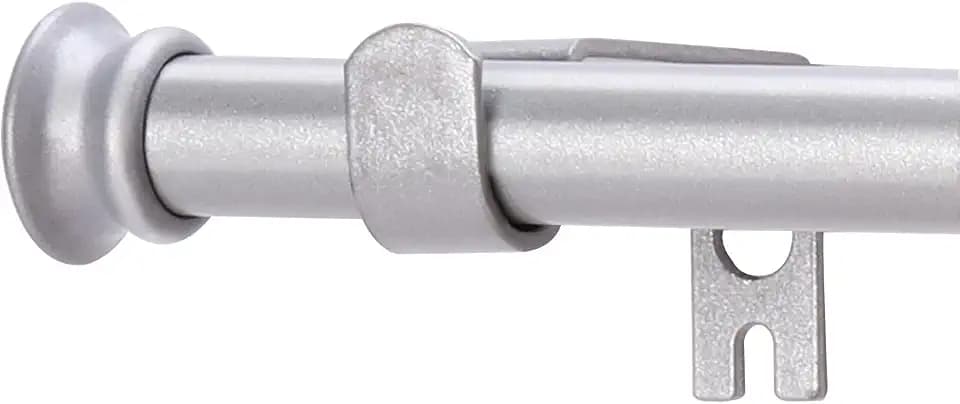 Standard Decorative Window Curtain Rods 30 to 88 Inch,5/8 Inch Diameter Small Curtain Rod Set, Heavy Duty Drapery Rods with Brackets Silver