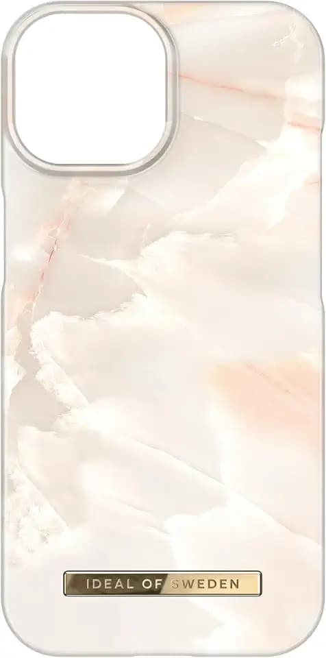 IDEAL OF SWEDEN Bedruckte Handyhülle, niedliches buntes Muster, schützende Abdeckung aus Hartplastik mit Mikrofaserfutter für das iPhone. Kompatibel mit iPhone 15 Pro (Rose Pearl Marble)