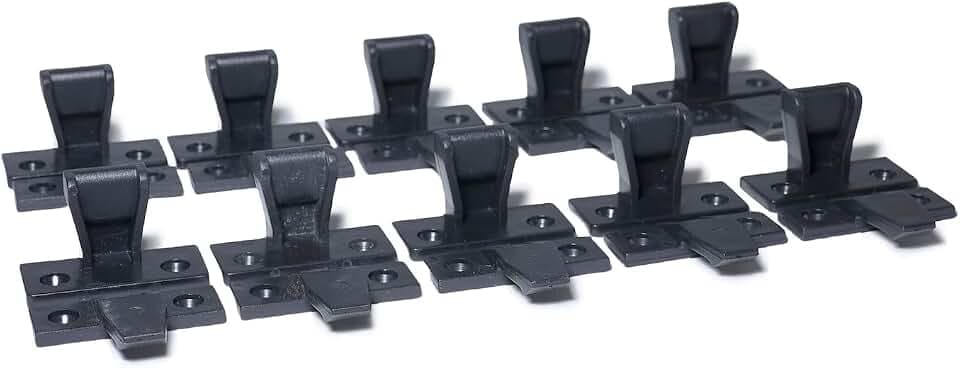 Invisible Panel Clips, 10-Piece Push-Fit Fastener Set, Black