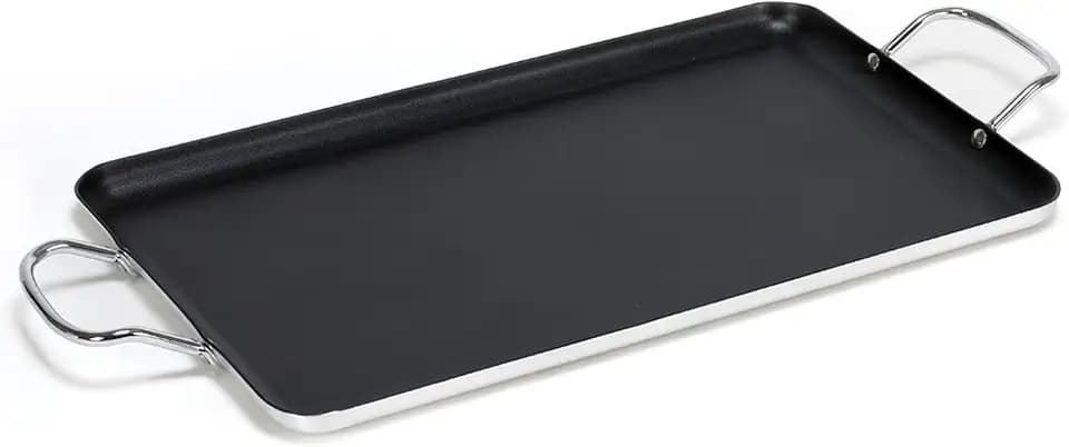 Imusa Double Burner Griddle Non-Stick 20-Inch, Black