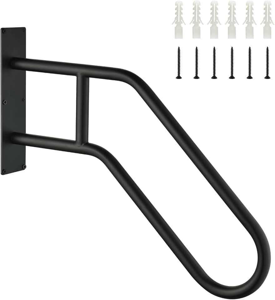 Handrails for Outdoor Steps,Stair Railing Indoor1-3 Step,Porch Railing & Deck Hand Rail Wall MountStair Hand Grab Bars,U-Shaped Safety Handrails