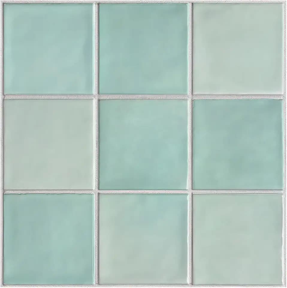 Commomy Matte 3D Peel and Stick Tile 10 Pcs 11.8"x11.8",Light Teal Green