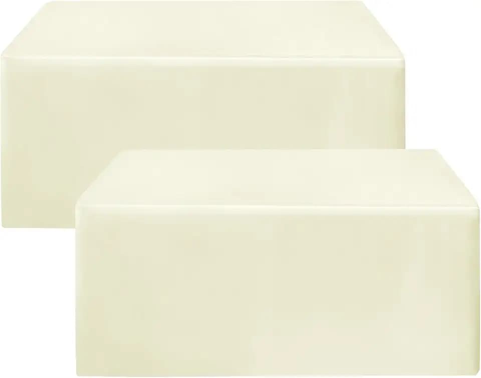 Fitted Table Cloths For 6 Foot Rectangle Tables,Vendor Booth 2 Pack Beige