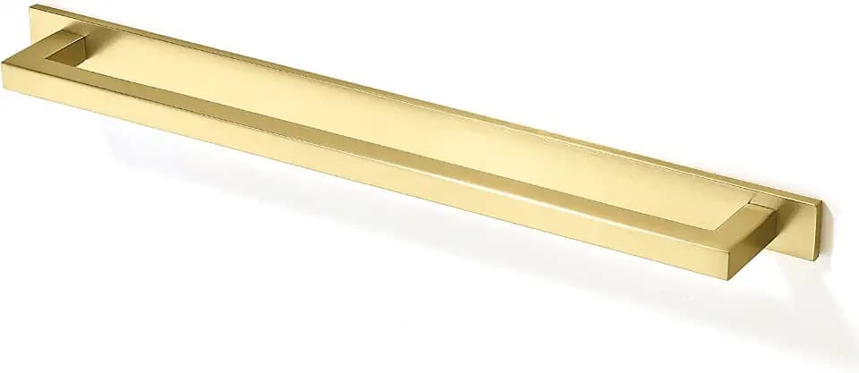 TUNNY 5 Pack Square Solid Cabinet Handles-8.81"/224mm Screw Spacing Brushed Gold Furniture Hardware Handles for Kitchen Cabinets Bedroom Dresser Wardrobe Cabinet Pulls