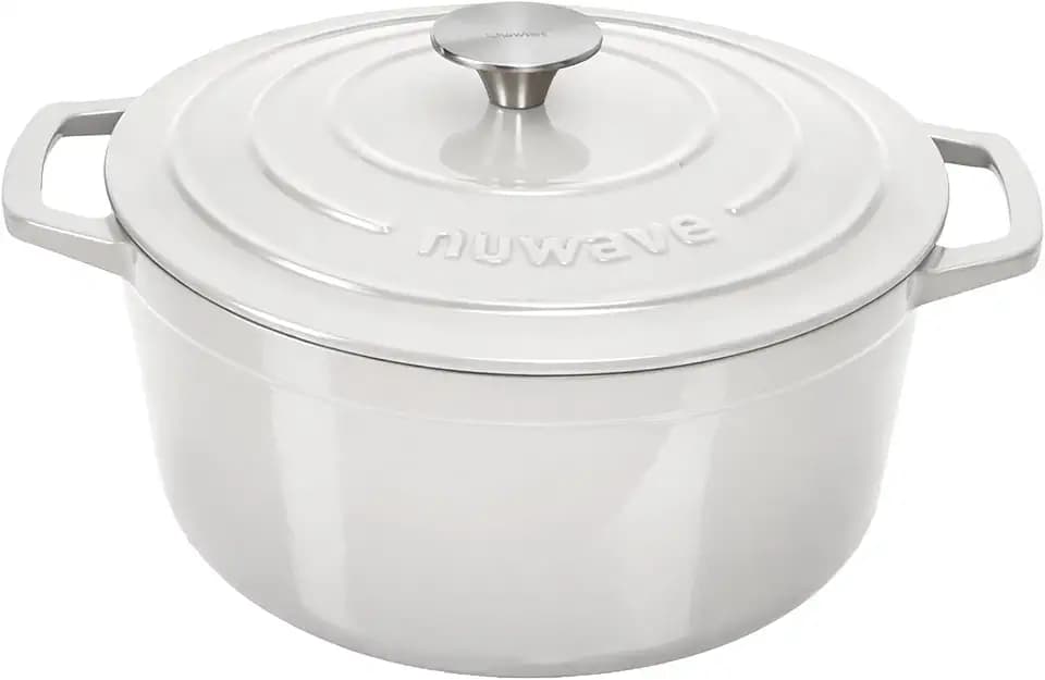 Nuwave 6QT Cast Iron Dutch Oven Pot with Lid, Heavy Duty 7-Layer Enamel