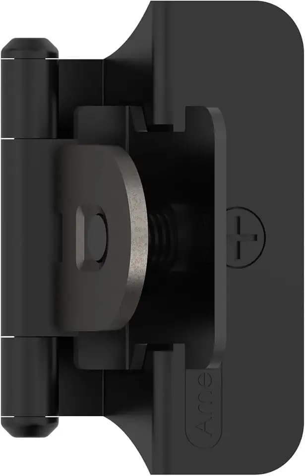 Amerock 1 Pair 1/4" Overlay Matte Black Demountable Cabinet Hinge
